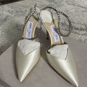 Authentic Jimmy Choo Saeda 100 pumps bridal shoes